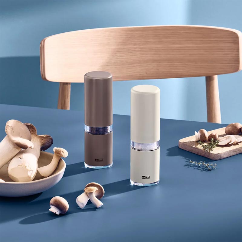 Style Salt & Pepper Mill Set - Dark & Light Beige - by AdHoc