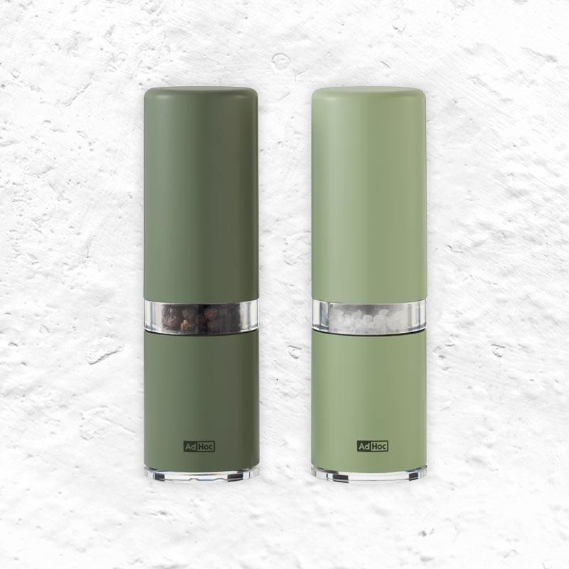 Style Salt & Pepper Mill Set - Dark & Light Green - by AdHoc