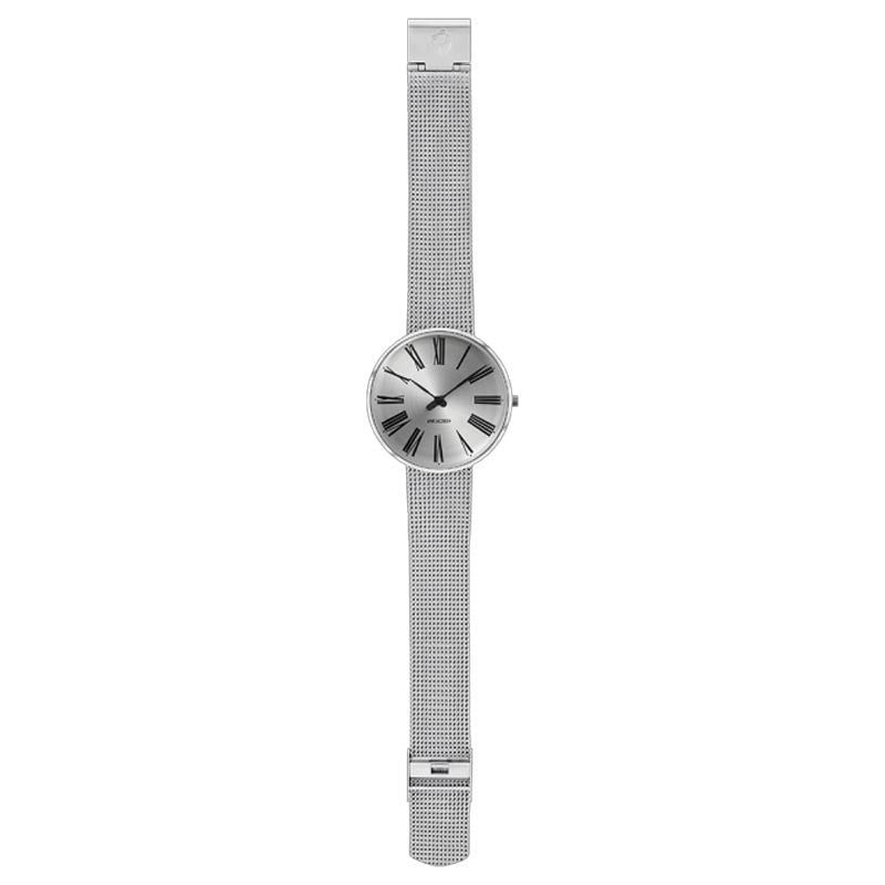Roman Sunray Silver Watch, des. Arne Jacobsen - 40mm - Silver