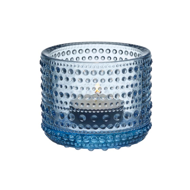 Kastehelmi tealight holder - Aqua - des. Oiva Toikka, made by Iittala