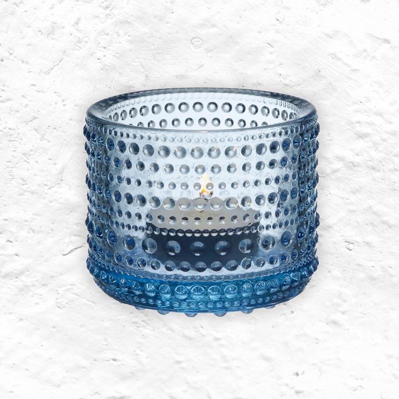 Kastehelmi tealight holder - Aqua - des. Oiva Toikka, made by Iittala