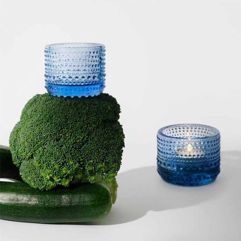 Kastehelmi tealight holder - Aqua - des. Oiva Toikka, made by Iittala