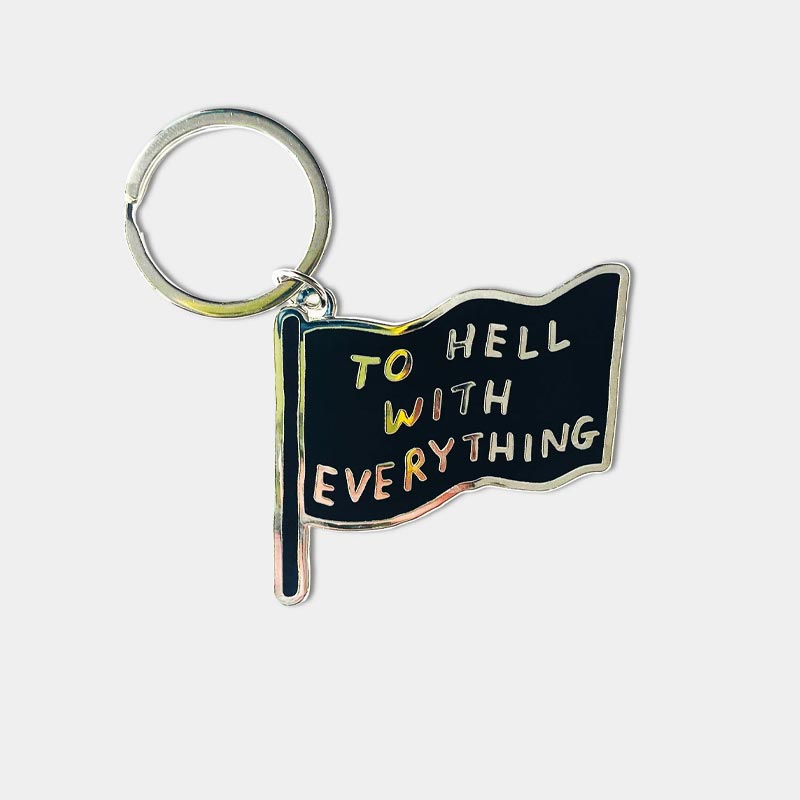 To Hell With Everything keyring, by David Shrigley