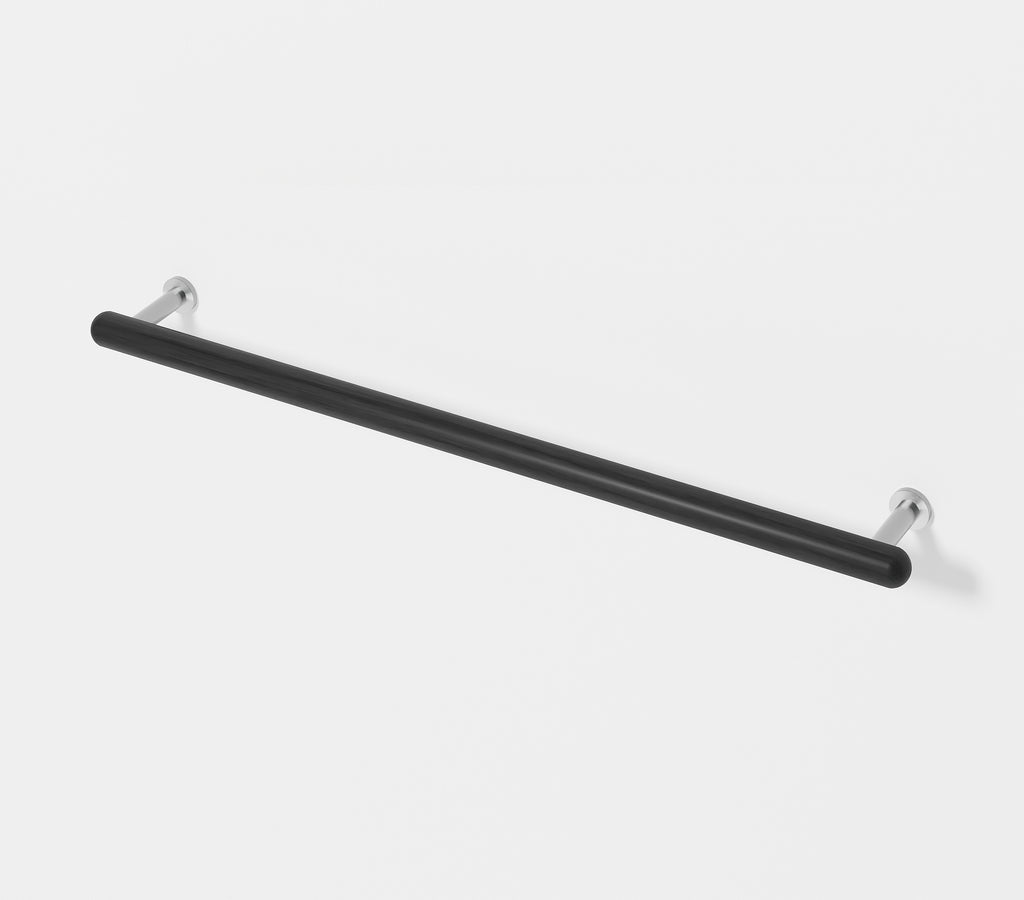 Yoku Dark Oak Single Towel Rail 680 des. Lincoln Rivers for Wireworks