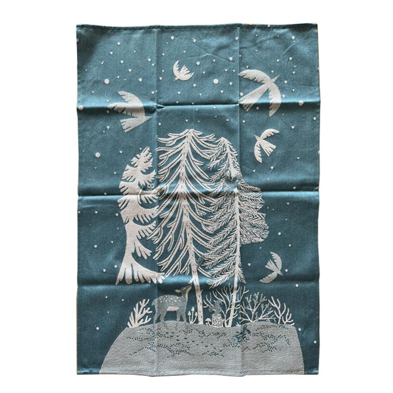 Nuit Polaire - Christmas Tea Towel - by Tissage Moutet