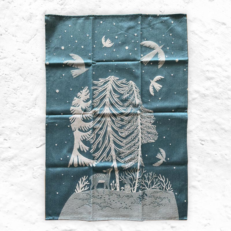 Nuit Polaire - Christmas Tea Towel - by Tissage Moutet