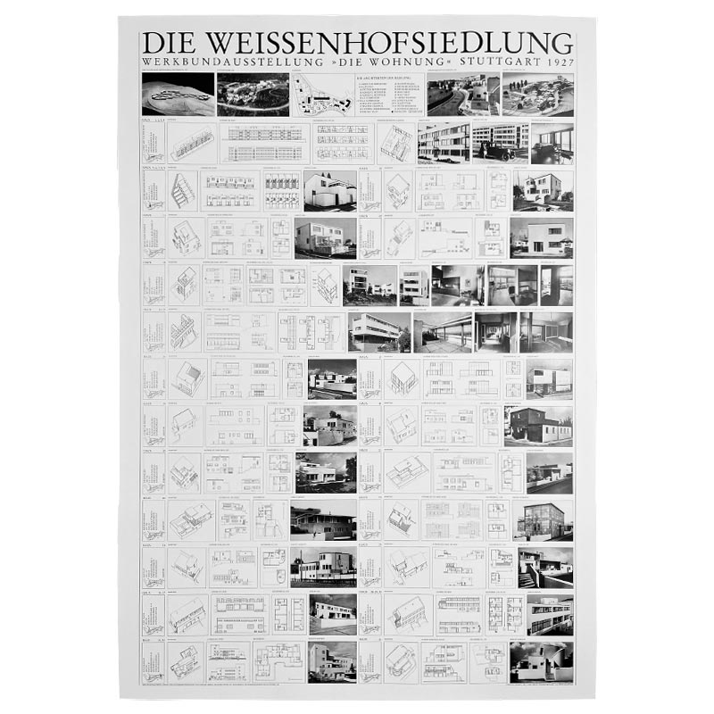 Die Weissenhofsiedlung / The Weissenhof Estate poster (Mies van der Rohe, Corbusier, Gropius etc)