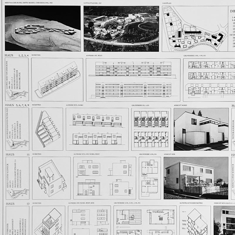 Die Weissenhofsiedlung / The Weissenhof Estate poster (Mies van der Rohe, Corbusier, Gropius etc)