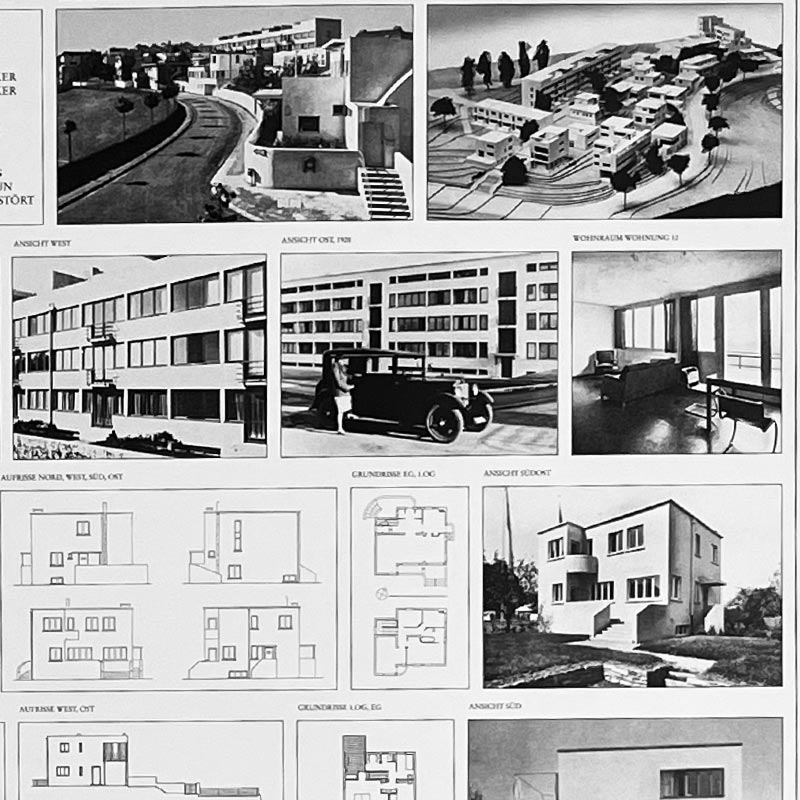 Die Weissenhofsiedlung / The Weissenhof Estate poster (Mies van der Rohe, Corbusier, Gropius etc)