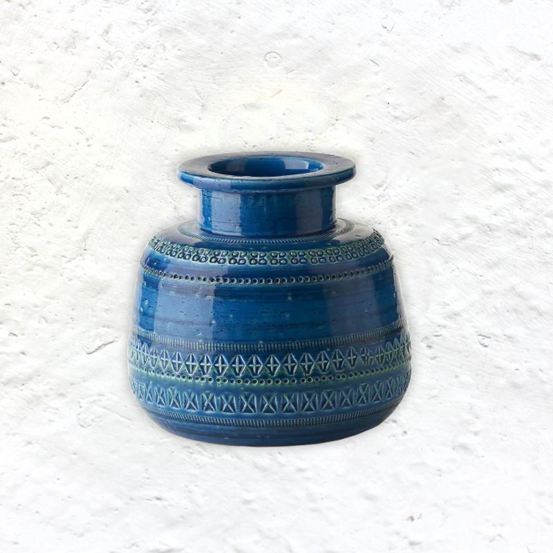 Rimini Blu Small Vase Number 101 des. Aldo Londi for Bitossi