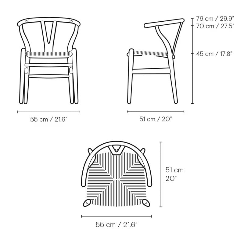 CH24 Wishbone chair - lacquered ash - des. Hans J. Wegner - by Carl Hansen & Son