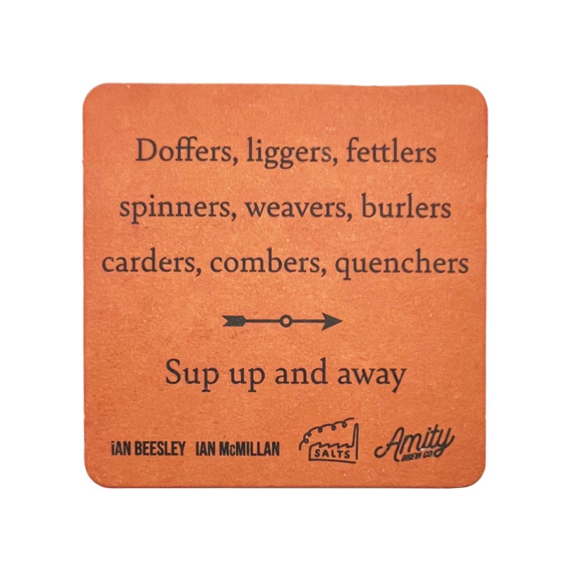 Sup Up & Away Set of 6 Beermats by Ian Beesley and Ian McMillan - exclusive