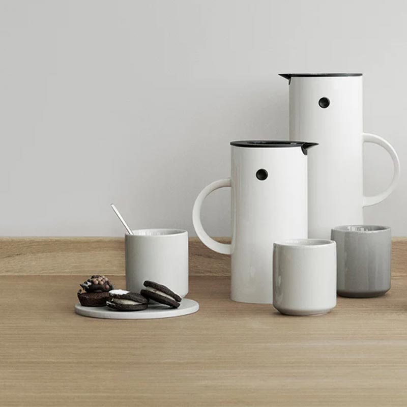 EM77 French Press - White, 1L - des. Erik Magnussen for Stelton