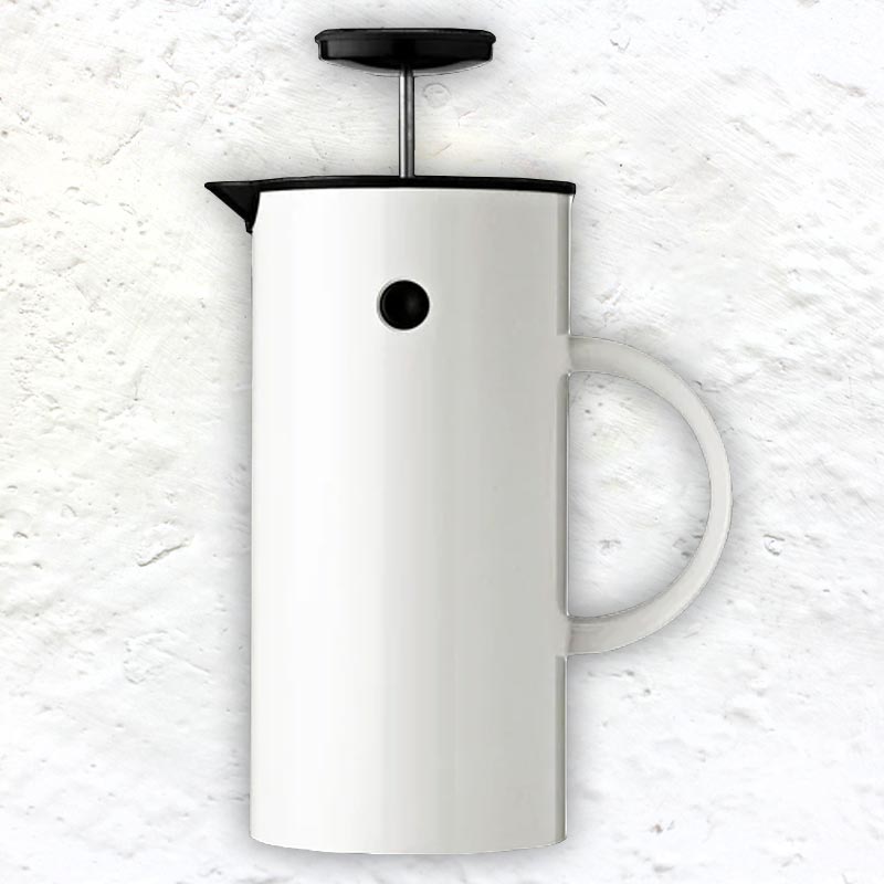 EM77 French Press - White, 1L - des. Erik Magnussen for Stelton