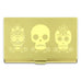 3 Skulls etched card case (based on an image by Frida Kahlo)
