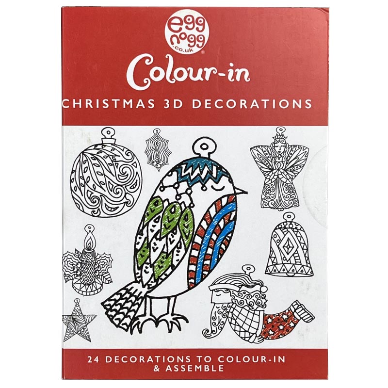 Colour-In Christmas Decorations - 24 3-D Decorations to Colour in & Assemble