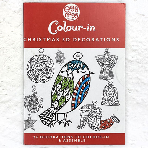 Colour-In Christmas Decorations - 24 3-D Decorations to Colour in & Assemble