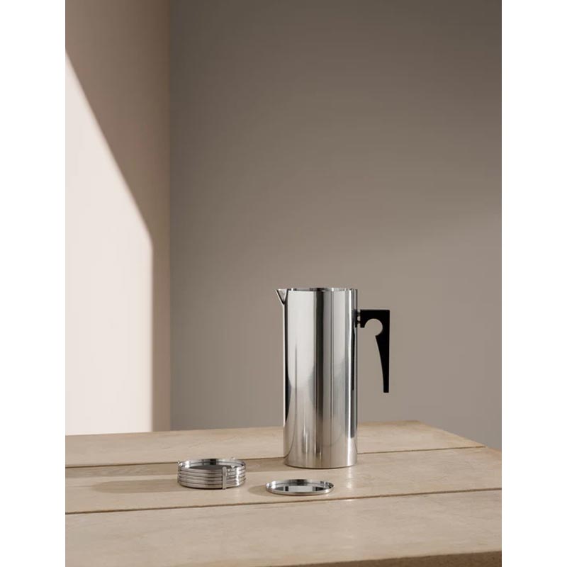Cylinda-Line Stainless Steel Coasters - set of 6 - des. Arne Jacobsen for Stelton