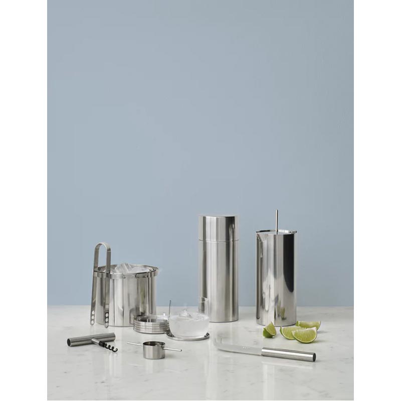 Cylinda-Line Stainless Steel Coasters - set of 6 - des. Arne Jacobsen for Stelton