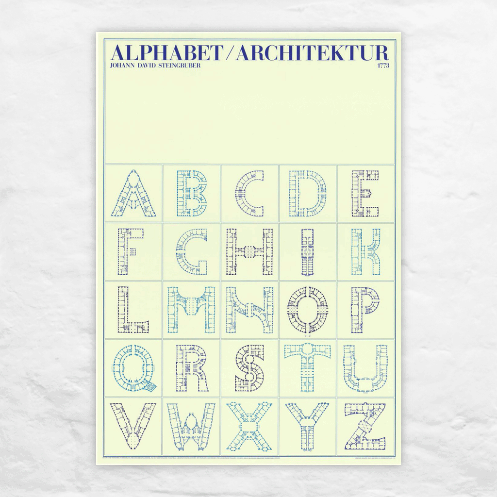 Johann David Steingruber: Architecture Alphabet (Alphabet Architektur) poster
