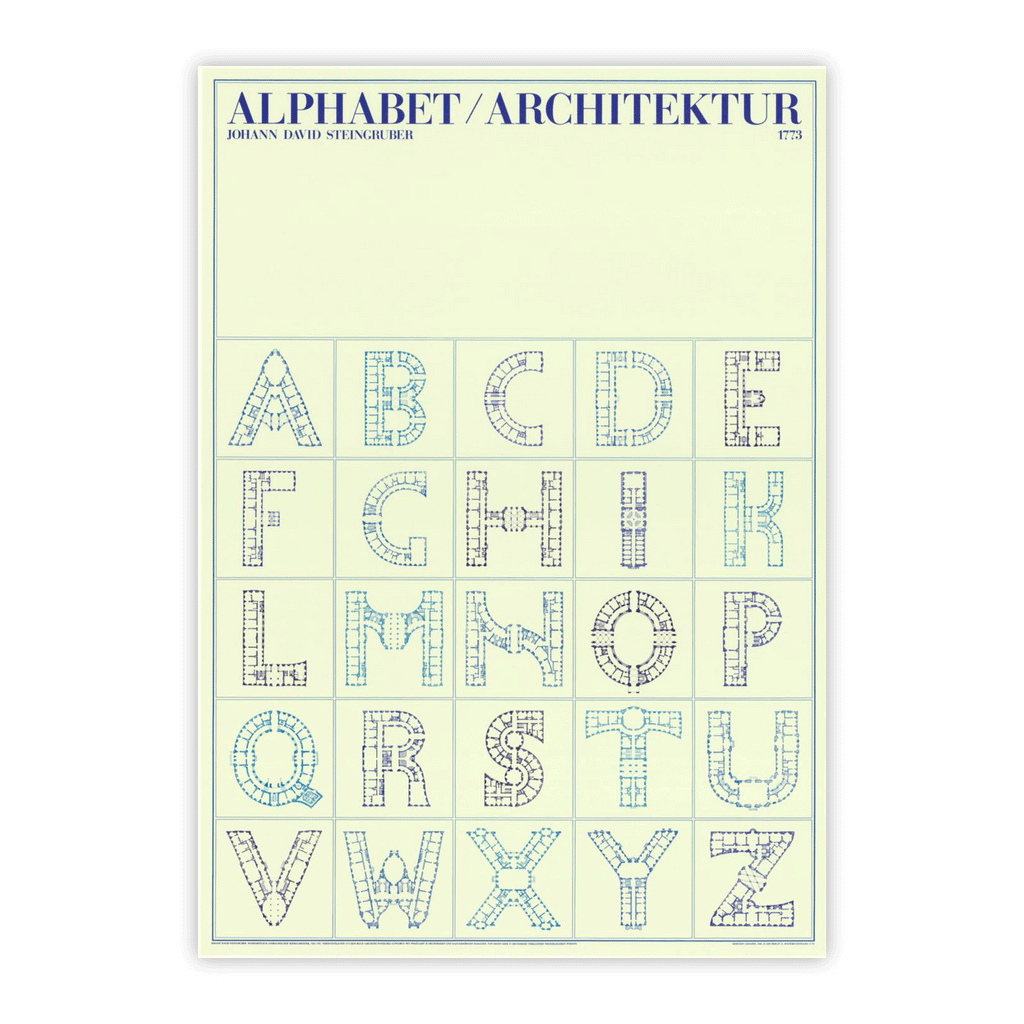 Johann David Steingruber: Architecture Alphabet (Alphabet Architektur) poster