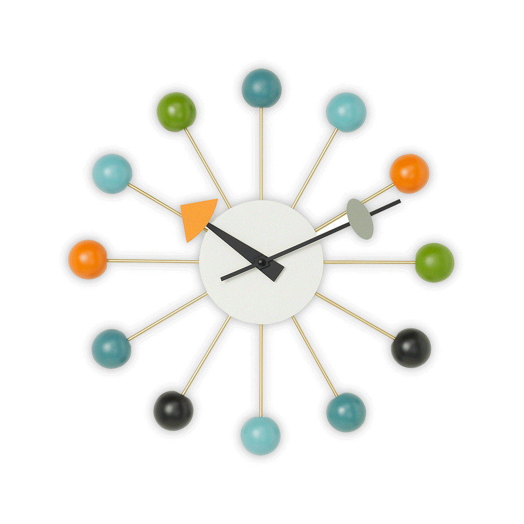 Ball wall clock (multicoloured) des. George Nelson, 1948 - 1960 (made by Vitra)