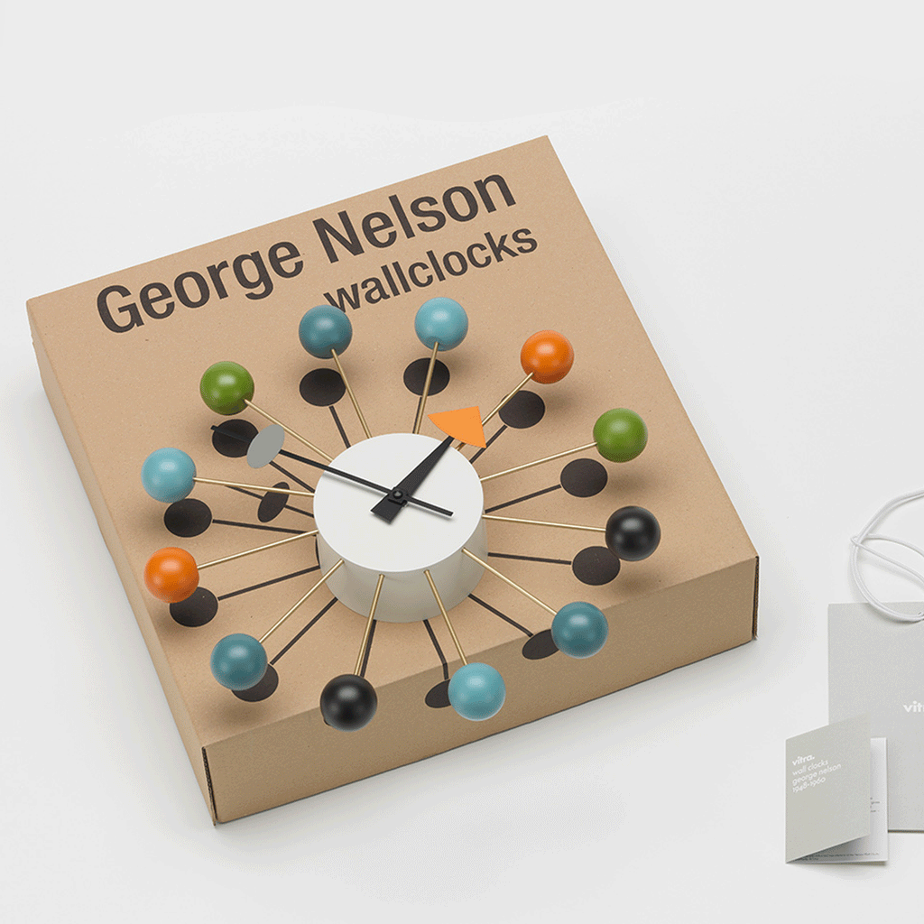 Ball wall clock (multicoloured) des. George Nelson, 1948 - 1960 (made by Vitra)