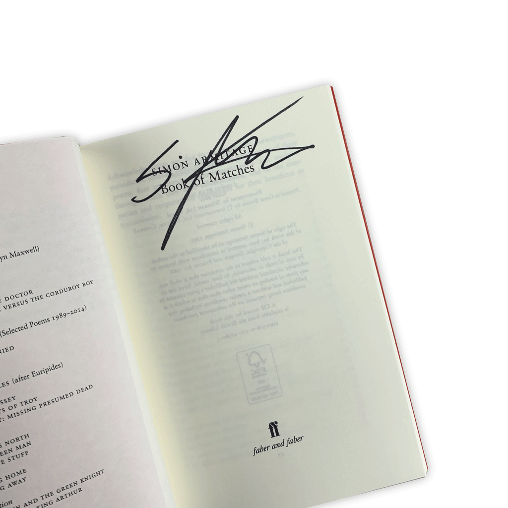 Book of Matches by Simon Armitage - signed