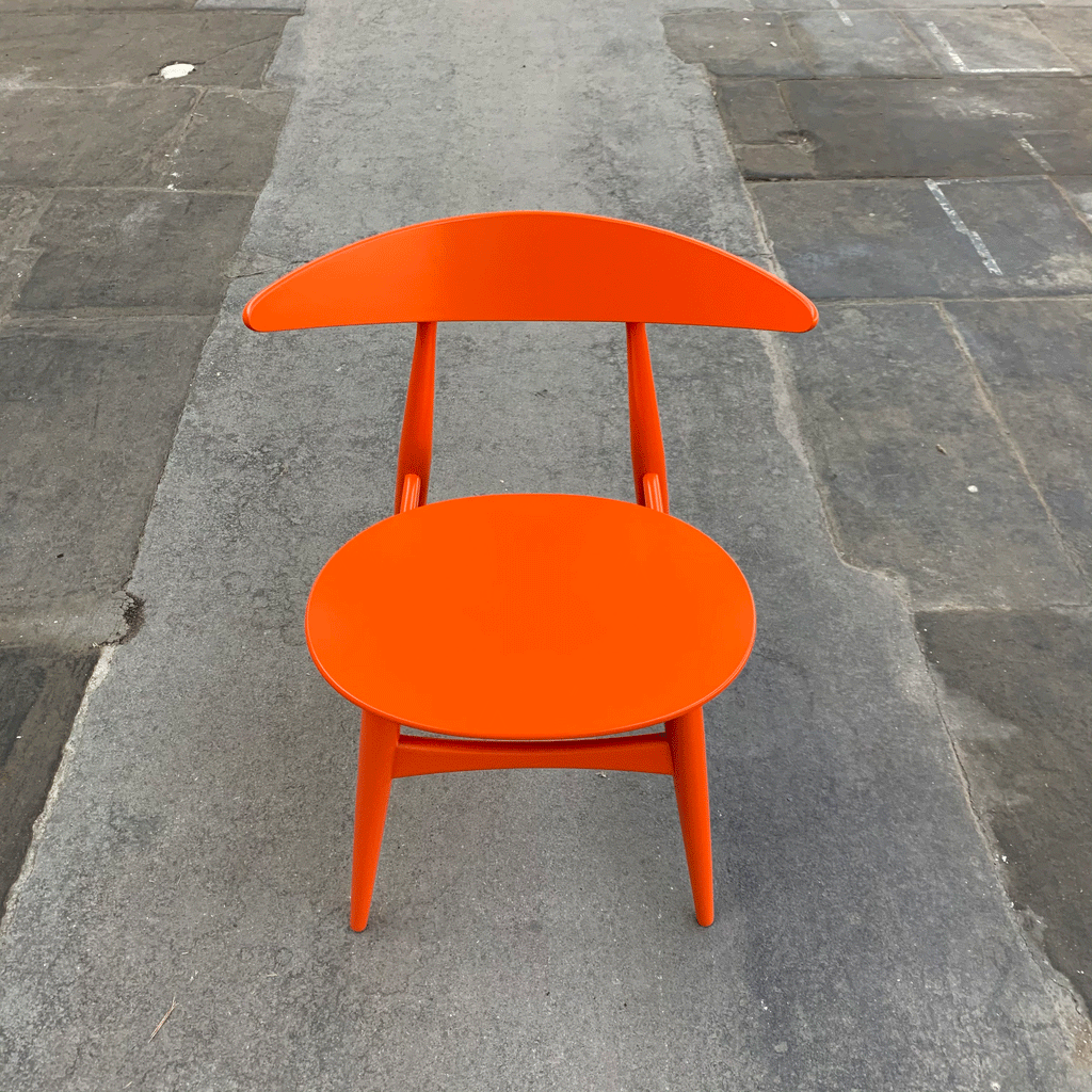 CH33P Chair - orange laquered - des. Hans J. Wegner, 1957 (made by Carl Hansen & Son)