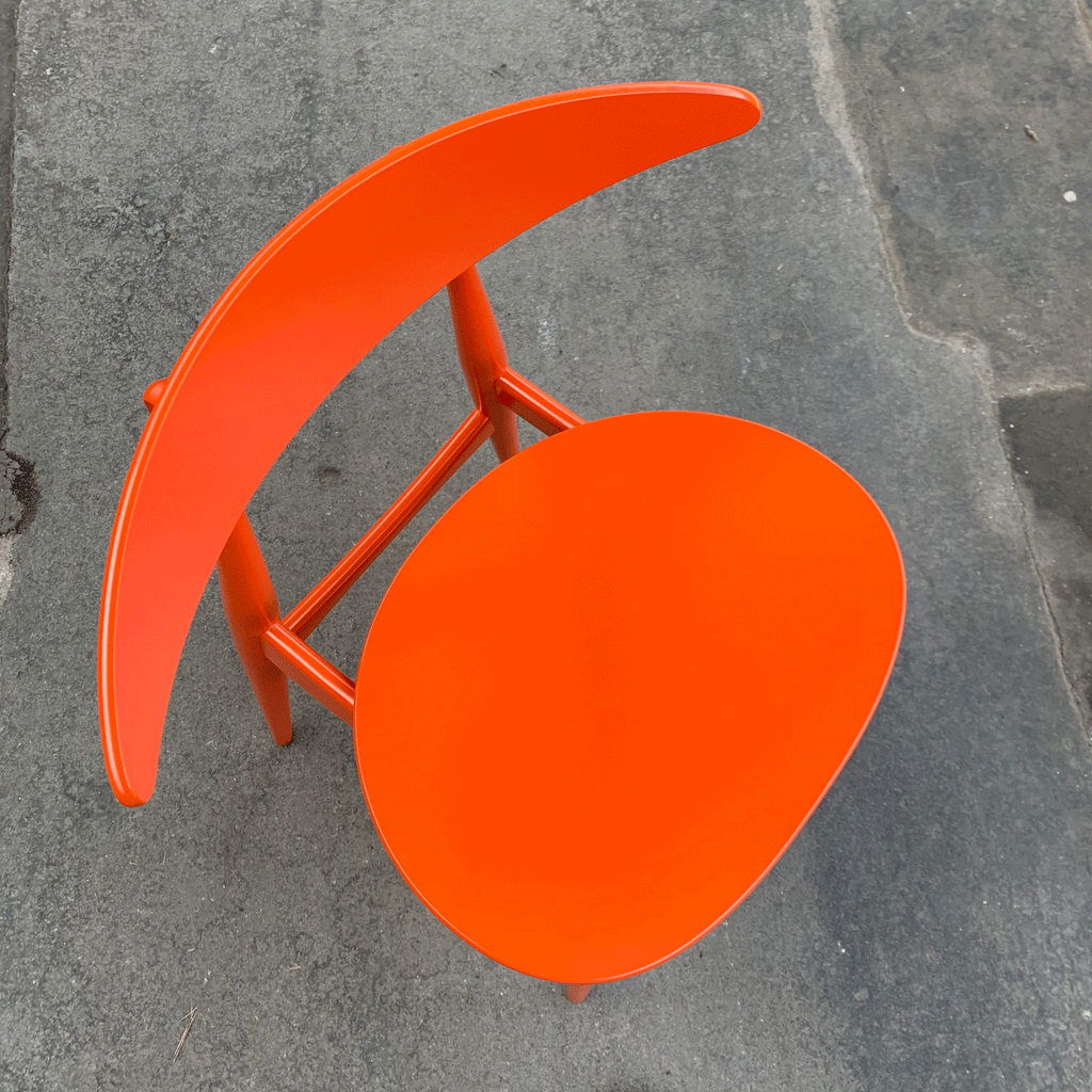 CH33P Chair - orange laquered - des. Hans J. Wegner, 1957 (made by Carl Hansen & Son)