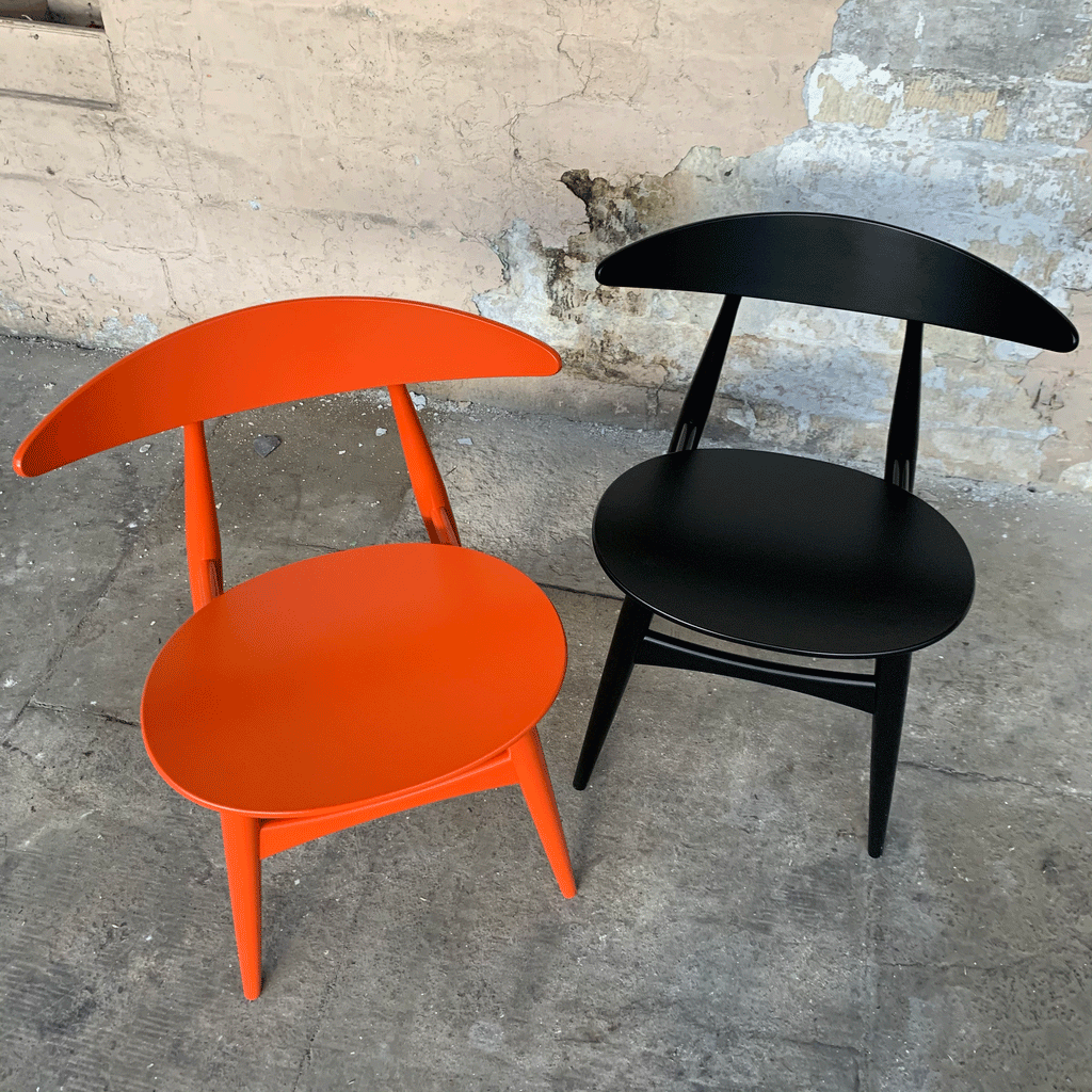 CH33P Chair - orange laquered - des. Hans J. Wegner, 1957 (made by Carl Hansen & Son)