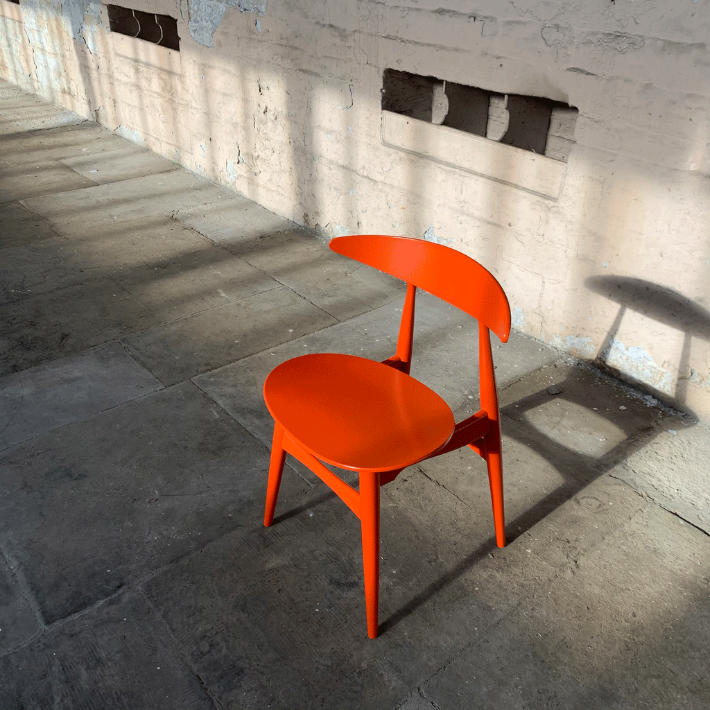 CH33P Chair - orange laquered - des. Hans J. Wegner, 1957 (made by Carl Hansen & Son)
