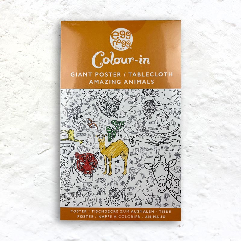 Colour-in Giant Poster / Tablecloth - Teatime, Dinosaurs, Unicorns & Fairies, Amazing Animals, Seaside, Secret Garden, Farm, Countryside