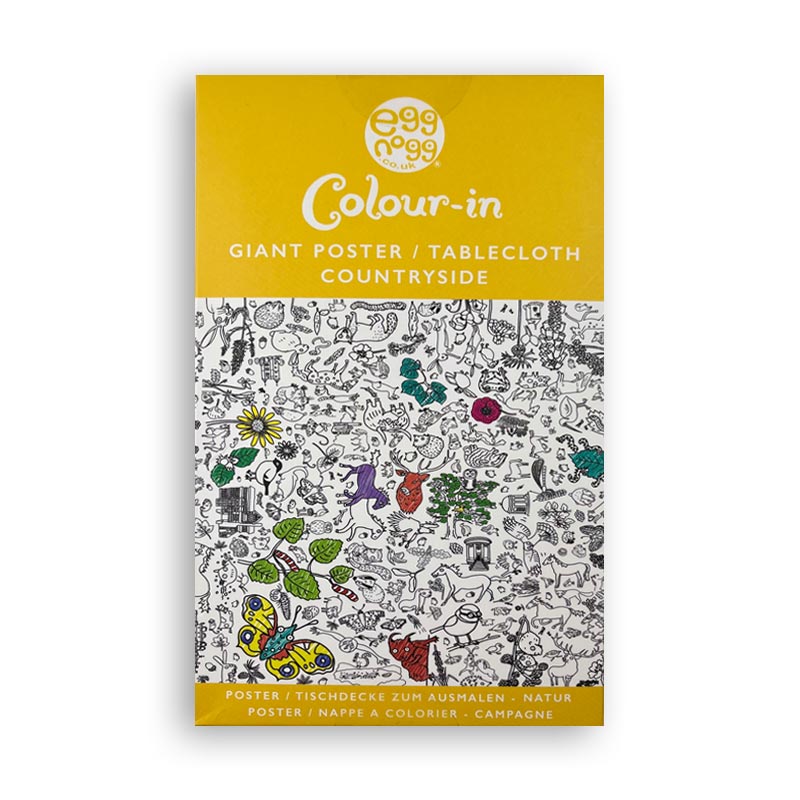 Colour-in Giant Poster / Tablecloth - Teatime, Dinosaurs, Unicorns & Fairies, Amazing Animals, Seaside, Secret Garden, Farm, Countryside