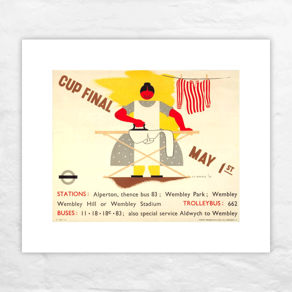 Cup Final, May 1st, 1937 poster by G R Morris (printed on watercolour paper)