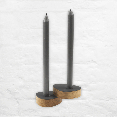 Curve candle holder - anthracite - by LindDNA