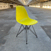 DSR Plastic Side Chair des. C&R Eames, 1950 - mustard shell / black legs (made by Vitra)