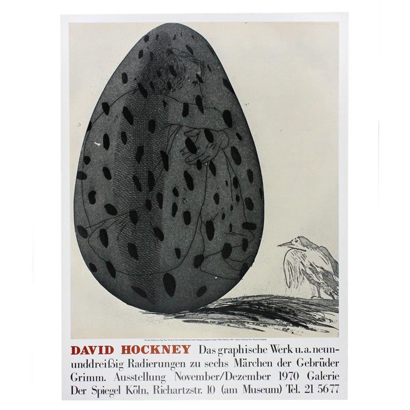 Boy Hidden in an Egg poster by David Hockney (Galerie Der Speigel, 1970)