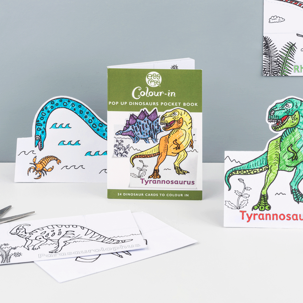 Pop up Dinosaurs Pocket Book - 24 Dinosaurs to colour in