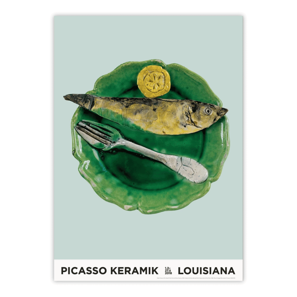 Still-life with Fish, Fork and Slice of Lemon poster by Pablo Picasso
