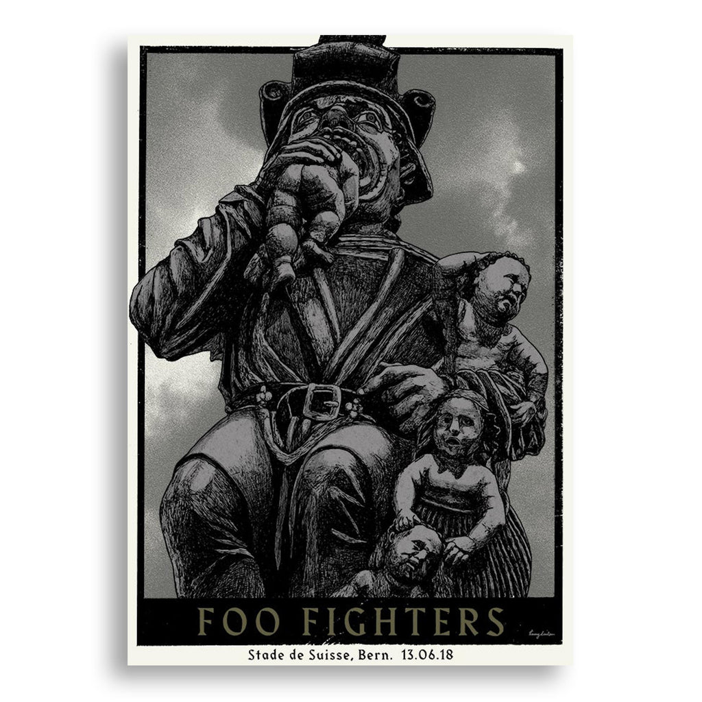 Foo Fighters, Bern poster by Tommy Davidson-Hawley - hand pulled 4 colour screenprint, artist's proof.