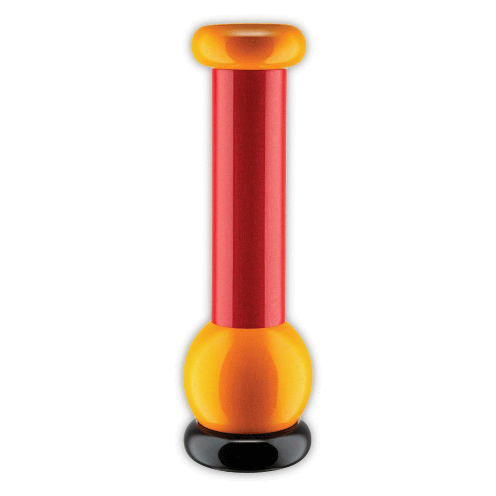 Twergi grinder - black, yellow & red - des. Ettore Sottsass for Alessi, 1989 (2021 reissue)