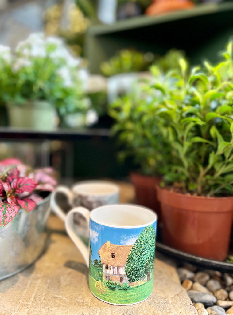 A Year in Normandie Mug by David Hockney (Two Houses and Hay Bales)
