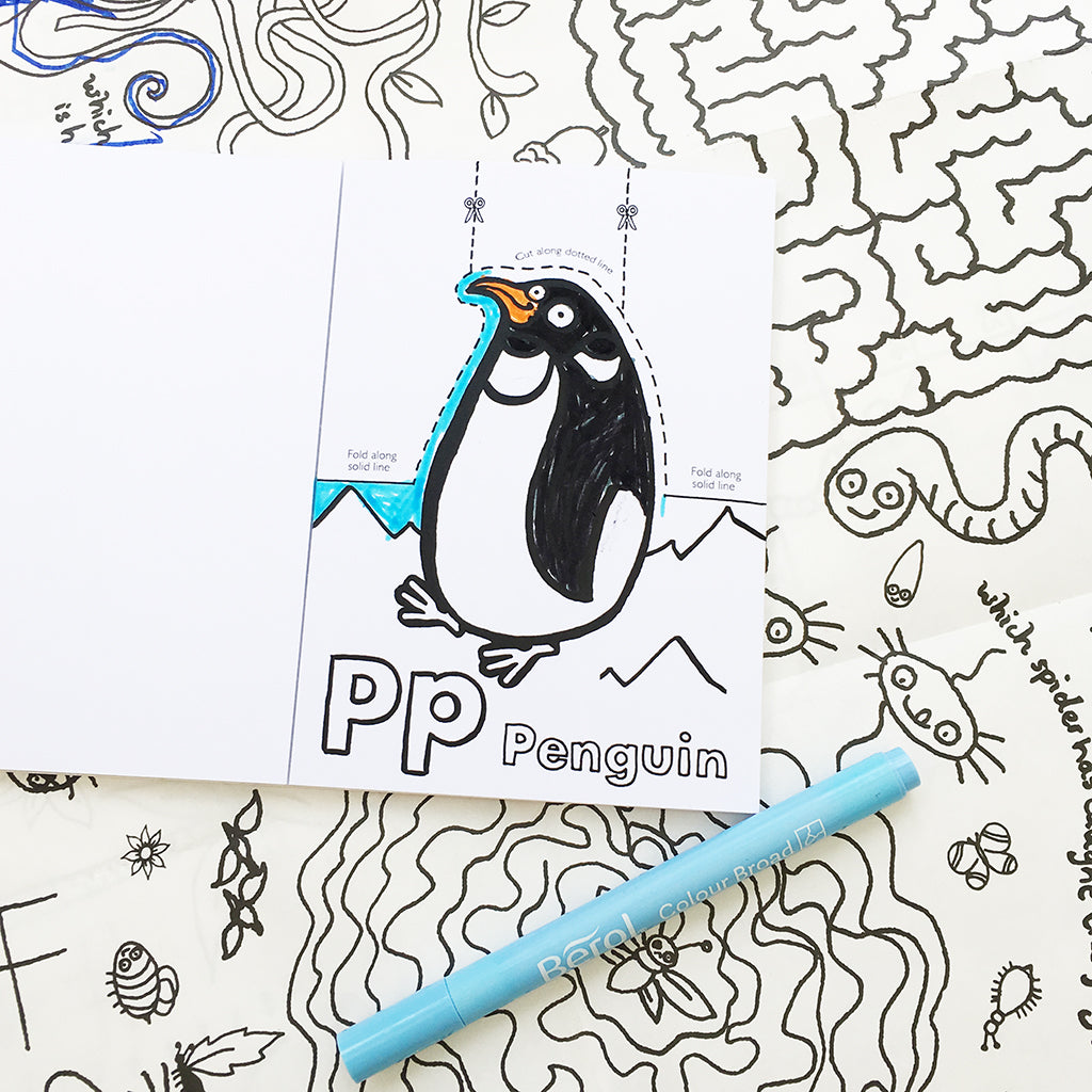 Pop up Animal Alphabet Pocket Book - 24 Dinosaurs to colour in