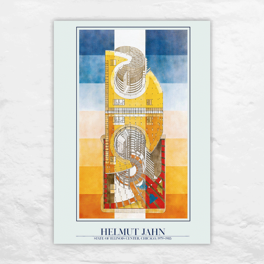 Helmut Jahn: State of Illinois Center / James R Thompson Center Chicago poster