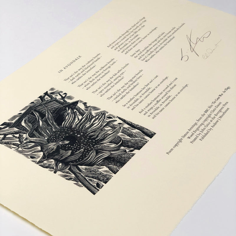 In Avondale - limited edition print with poem by Simon Armitage, image by Chris Daunt - signed by both