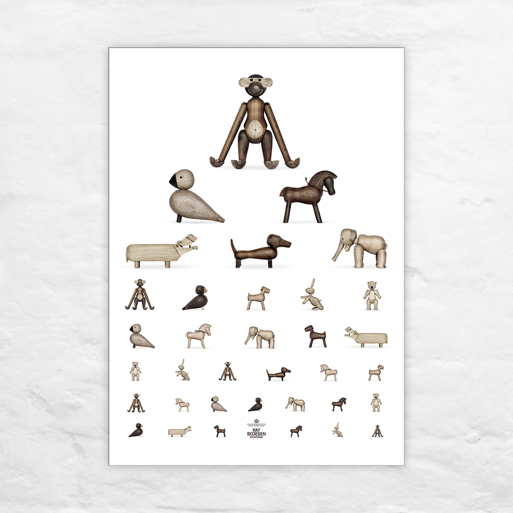 Kay Bojesen Eye-Chart Style Animal Poster