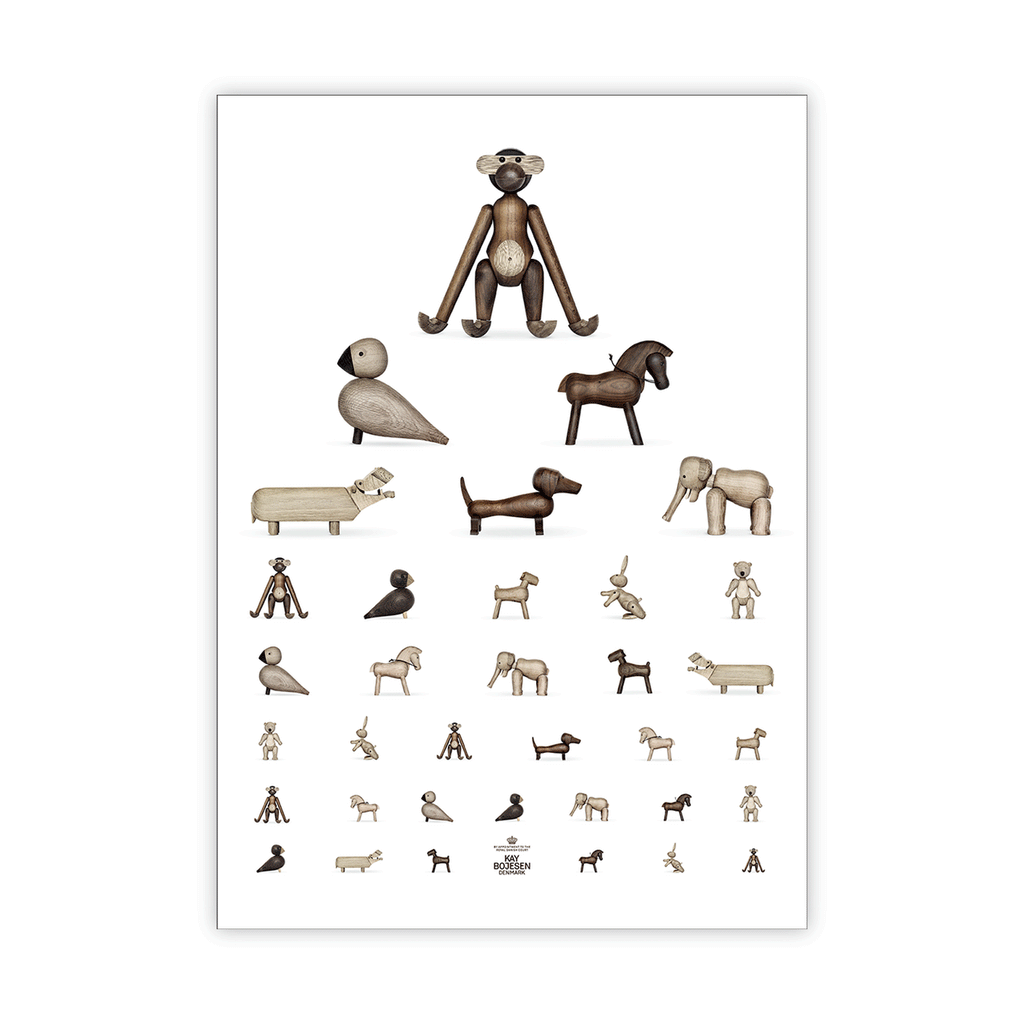 Kay Bojesen Eye-Chart Style Animal Poster