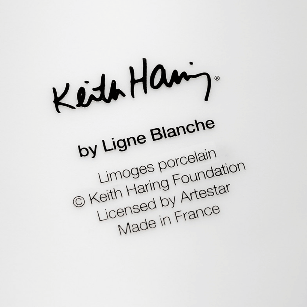 Keith Haring 'White on Red' Limoges Porcelain Mug