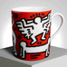 Keith Haring 'White on Red' Limoges Porcelain Mug